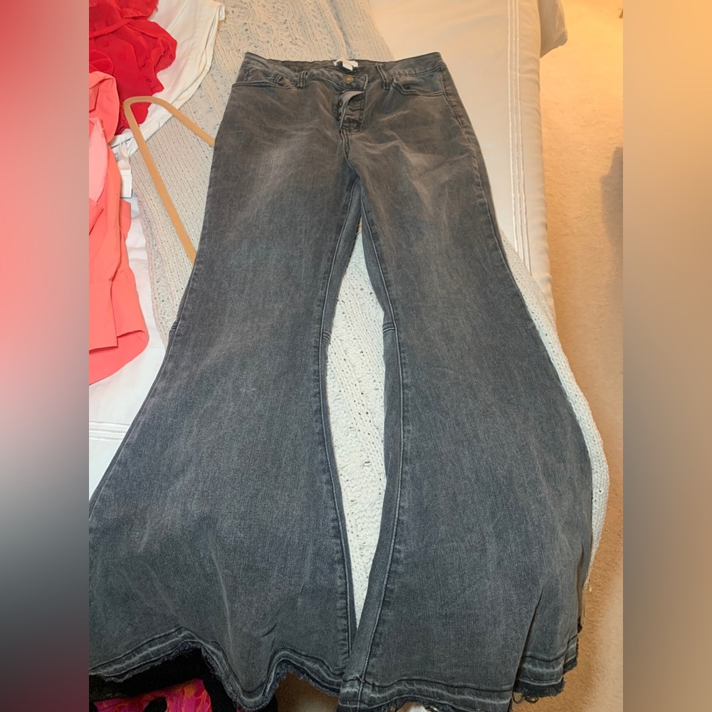 Black flare jeans